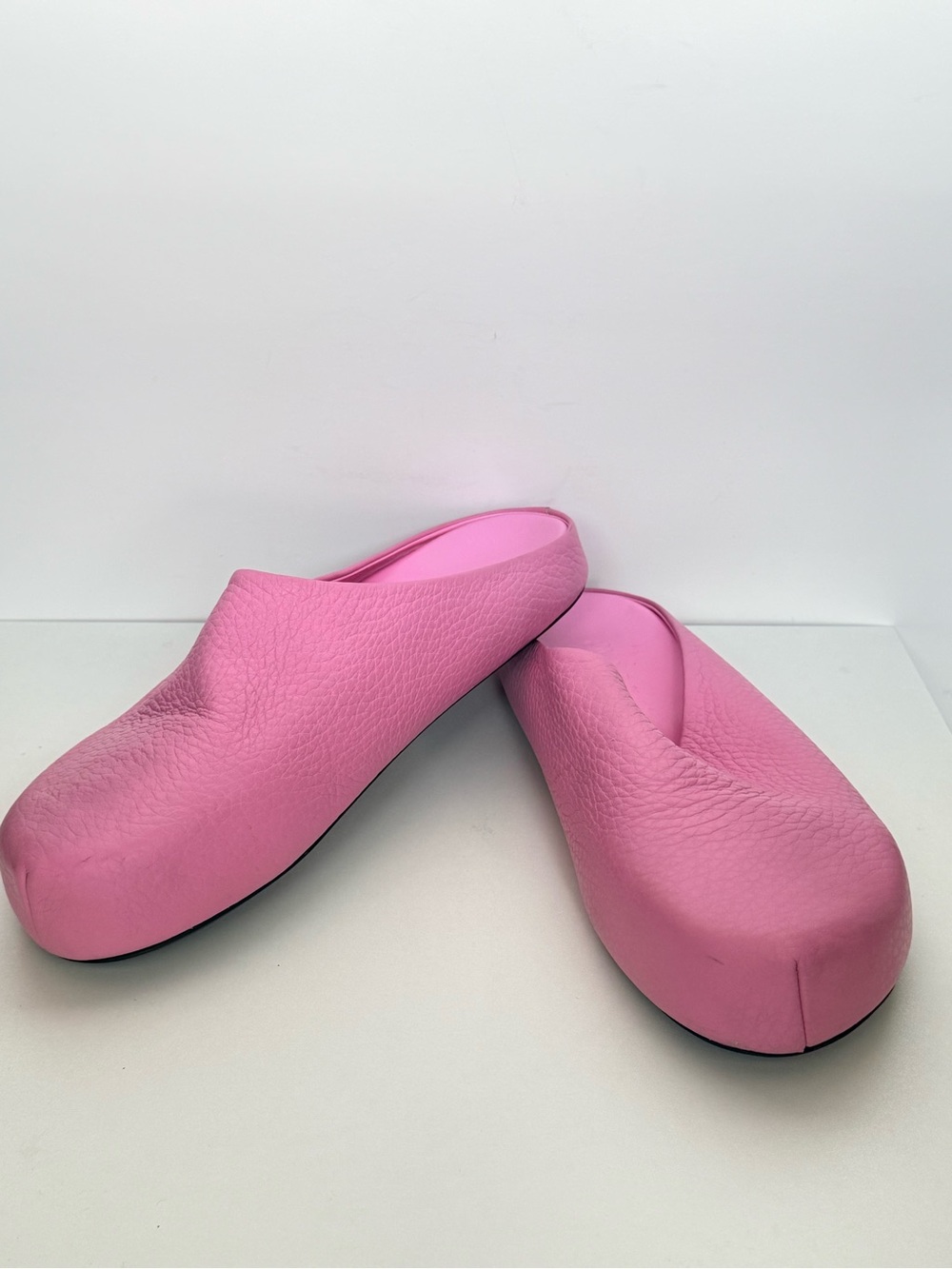 Marni Pink Leather Fussbett Sabot Mules Sample Made in Italy EUR 46 US 13 UK 11